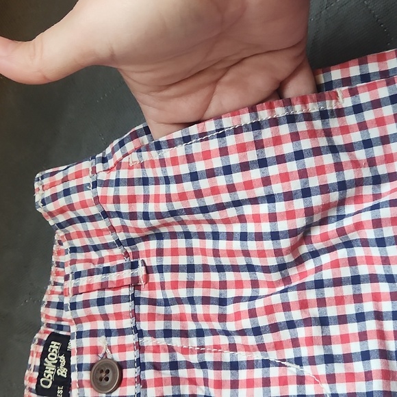 OshKosh B'gosh Red and Blue Plaid Boys Shorts Size 4T - Picture 6 of 6